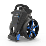 Powakaddy Micra Push Trolley - Gunmetal with Blue Trim
