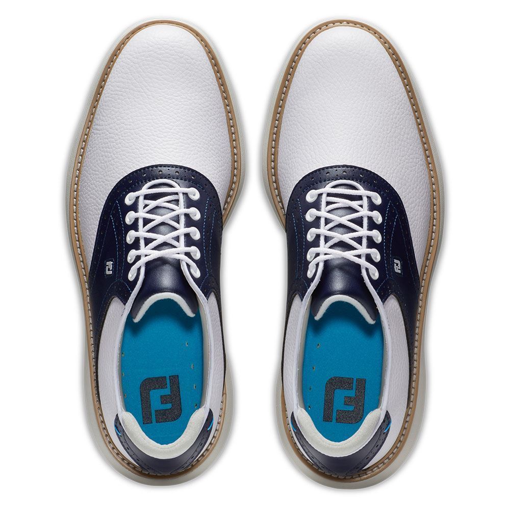 FootJoy Mens FJ Traditions Golf Shoes - 57899 - White/Navy SALE