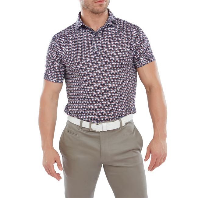FootJoy Mens Half Moon Geo Lisle Polo Shirt - 80012