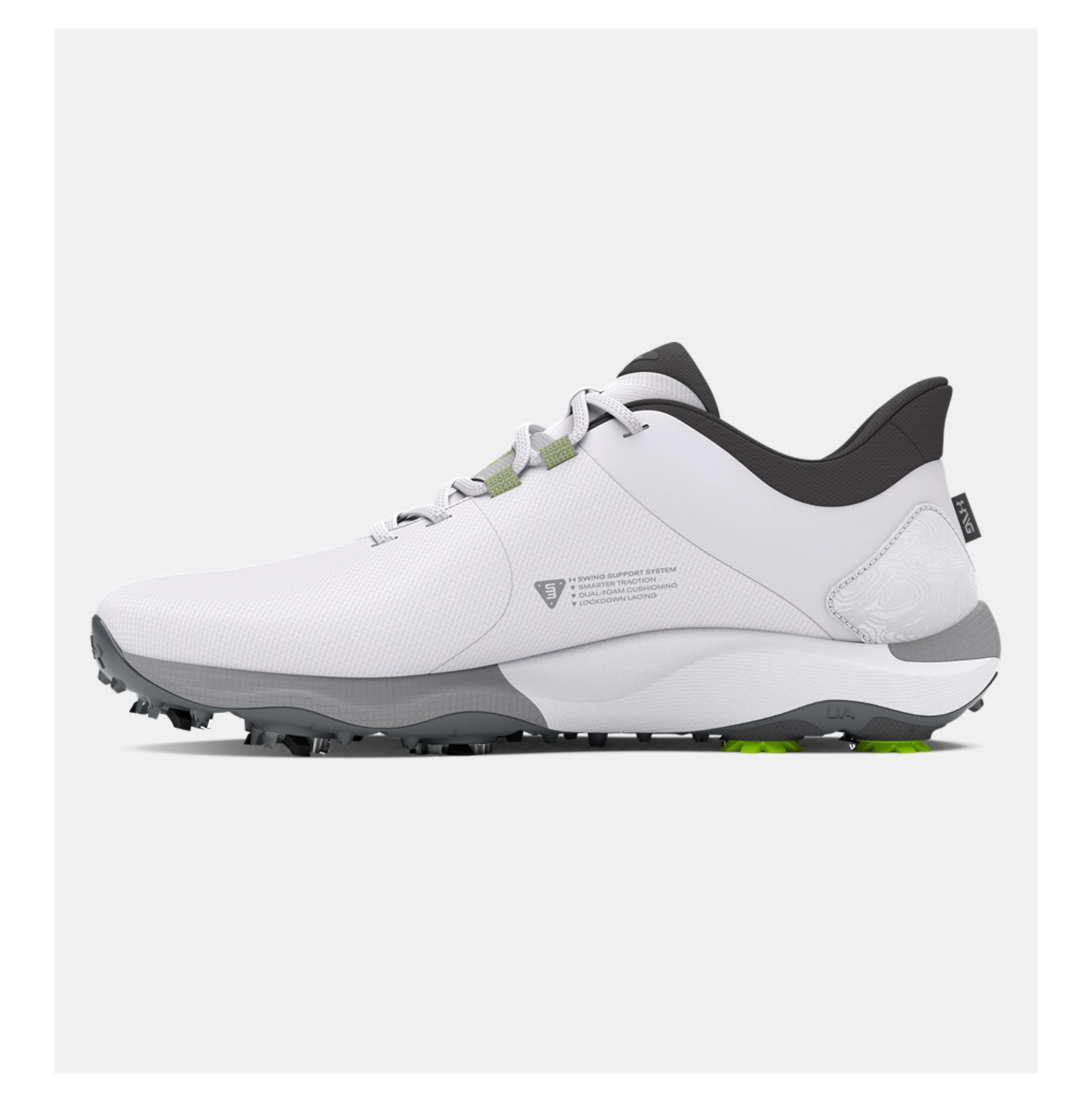 Under Armour Mens UA Drive Pro Wide Golf Shoes White