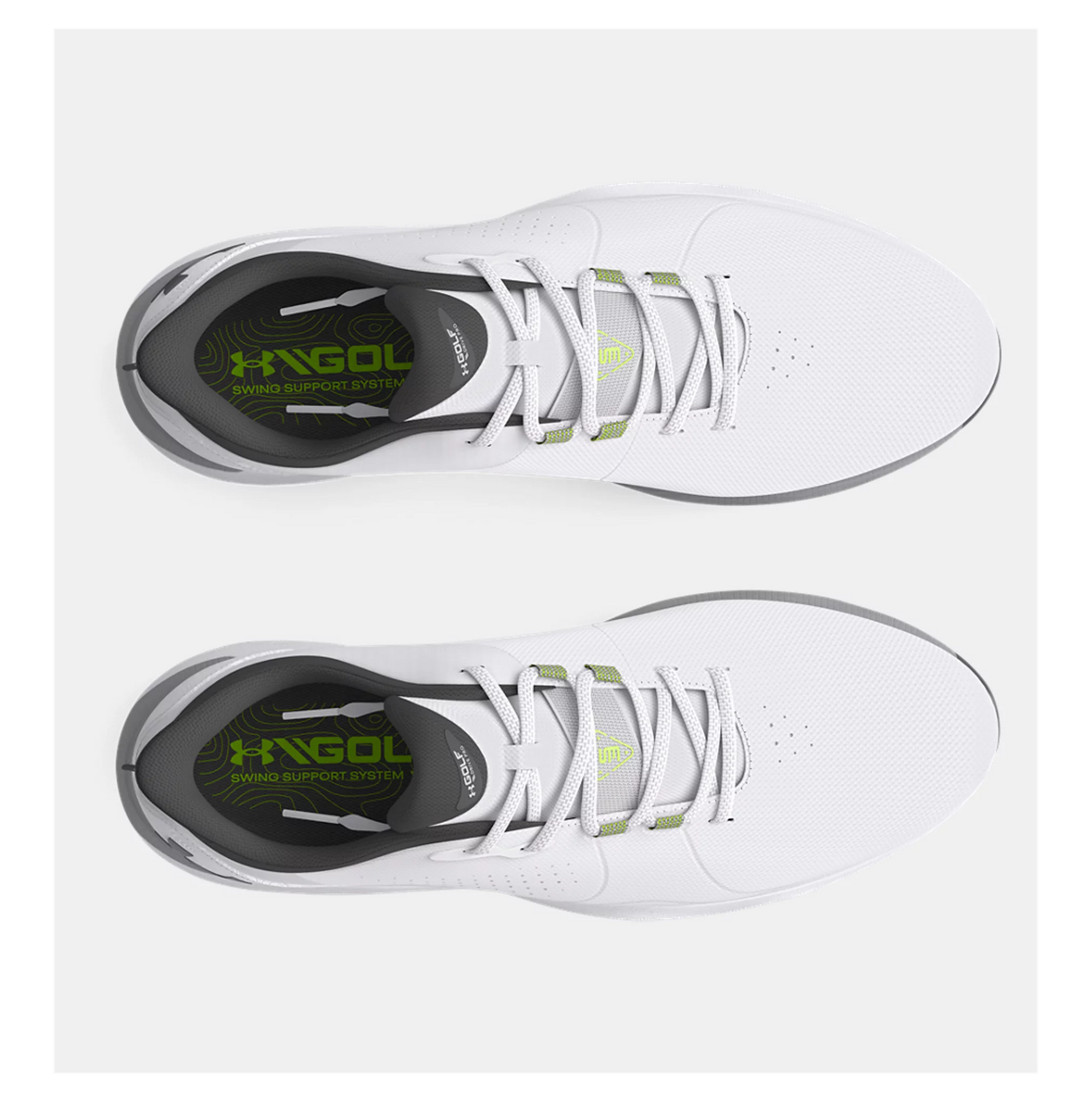 Under Armour Mens UA Drive Pro Wide Golf Shoes White