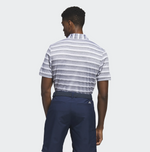 adidas Mens Two Colour Striped Golf Polo Shirt - Grey Three/White IA5444
