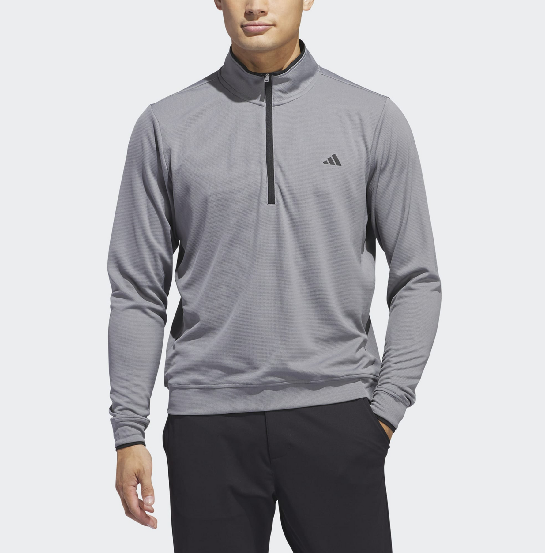 adidas Mens Lightweight 1/4 Zip Sweatshirt - Grey Three IU4513
