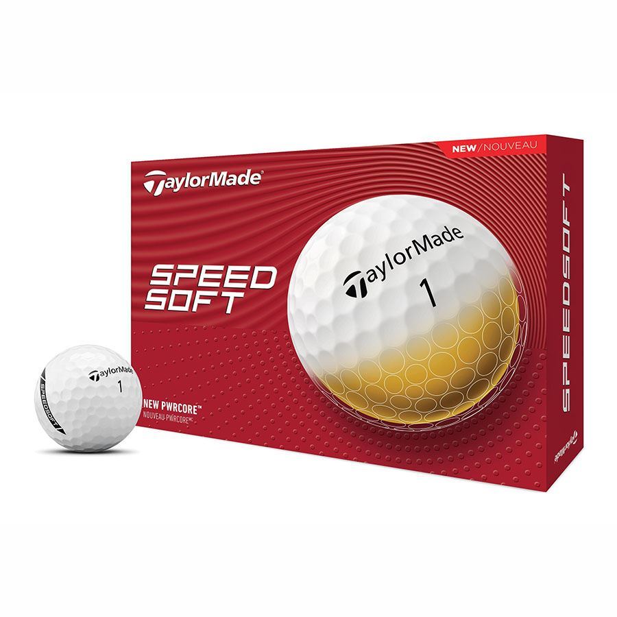TaylorMade SpeedSoft Golf Balls - White + FREE Sleeve