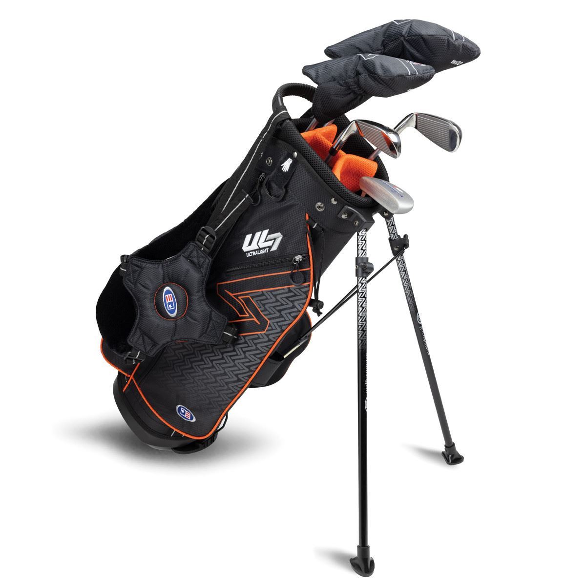 US Kids Boys UL7-51 5 Club Stand Set, Black/Orange Left Handed