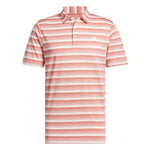 adidas Mens Two-Color Striped Polo Shirt - Preloved Scarlet/Ivory IN6410