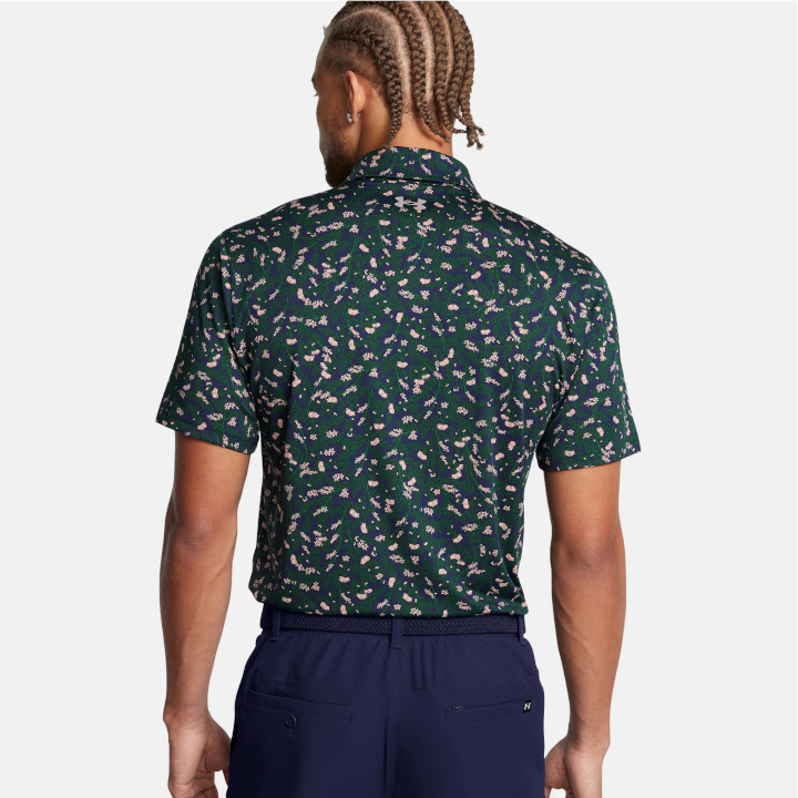 Under Armour Men's UA Playoff 3.0 Printed Polo - Midnight Navy / Forest Green - 1378677-418
