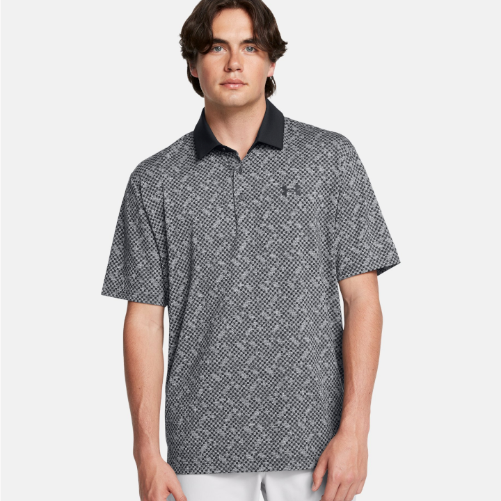 Under Armour Men's UA Playoff 3.0 Check Jacquard Polo - Black / White - 1387131-001