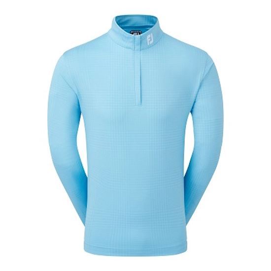 FootJoy Mens Glen Plaid Print Chill-Out Pullover - 81635 Blue Sky