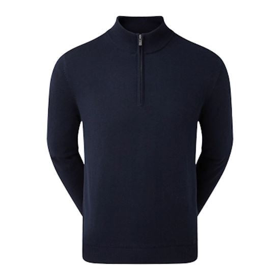 FootJoy Mens Wool Blend 1/2 Zip Lined Pullover Navy 90210
