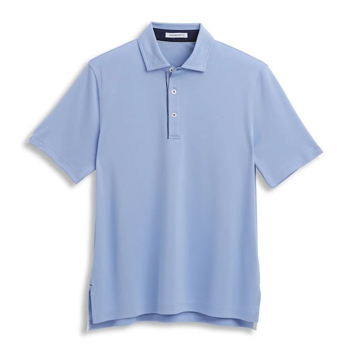 Ashworth Mens Golf Cool Tech Polo Shirt - AM1101 Chambray