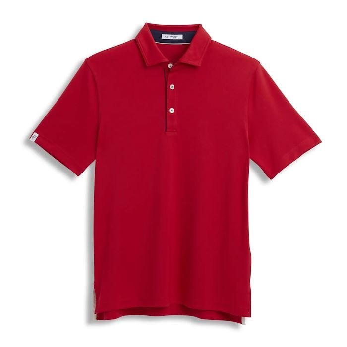 Ashworth Mens Golf Cool Tech Polo Shirt - AM1101 Red