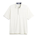 Ashworth Mens Golf Striped Tech Jersey Polo Shirt AM1011 Bone/White