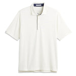 Ashworth Mens Golf Striped Tech Jersey Polo Shirt AM1011 Bone/White
