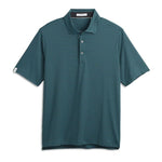 Ashworth Mens Golf Striped Tech Jersey Polo Shirt AM1011 Lagoon/Black