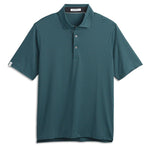 Ashworth Mens Golf Striped Tech Jersey Polo Shirt AM1011 Lagoon/Black