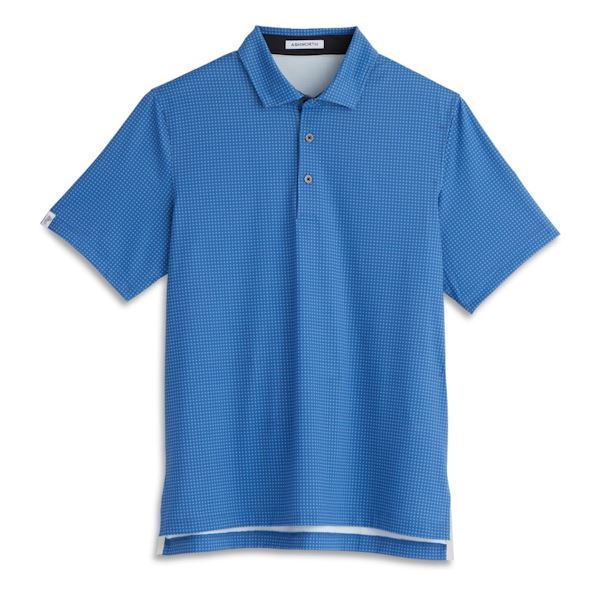 Ashworth Mens Micro Dot Polo Shirt AM1027 Cobalt/Azalea