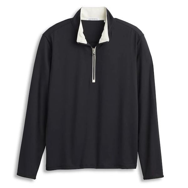 Ashworth Mens Peached Tech 1/4 Zip AM2039 Black