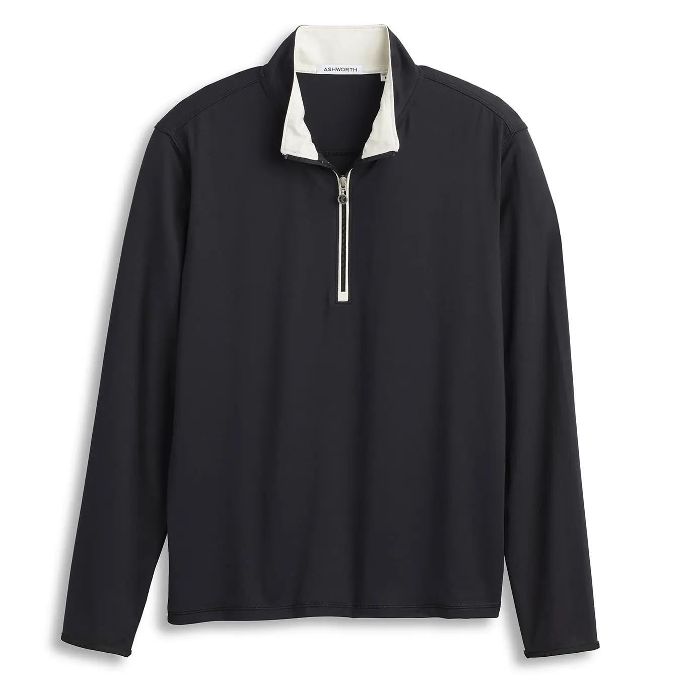 Ashworth Mens Peached Tech 1/4 Zip AM2039 Black