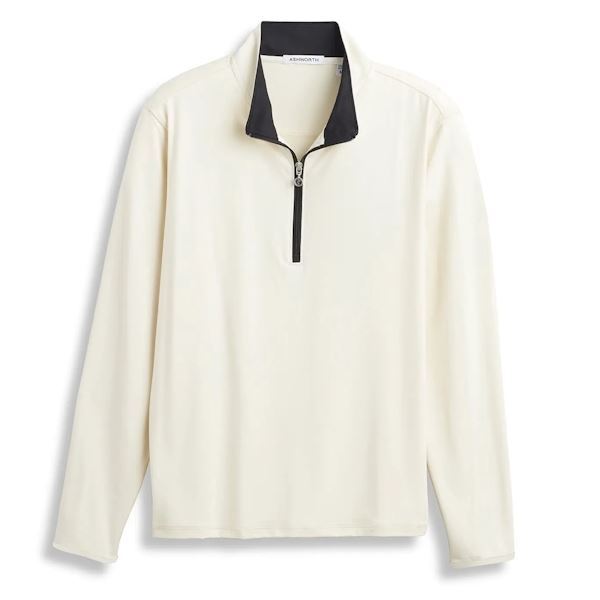 Ashworth Mens Peached Tech 1/4 Zip AM2039 Bone