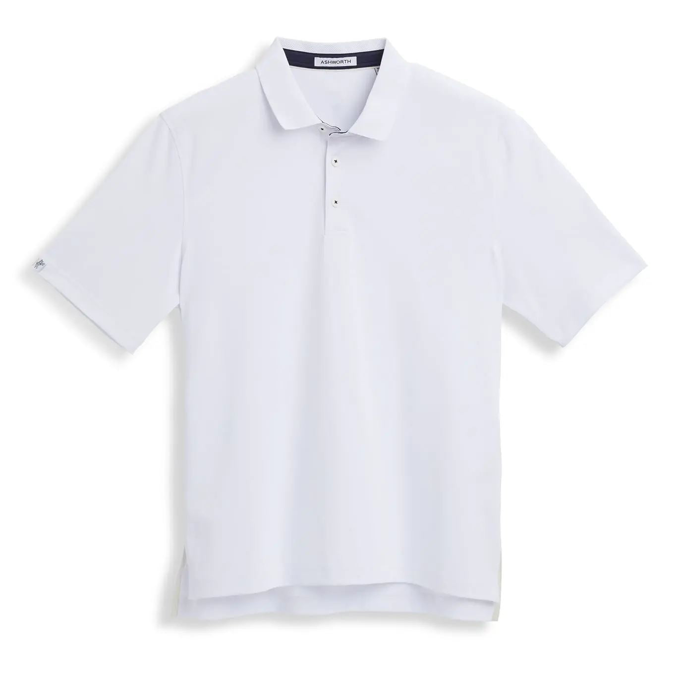 Ashworth Mens Golf Pebble Tech Polo Shirt AM1881 White