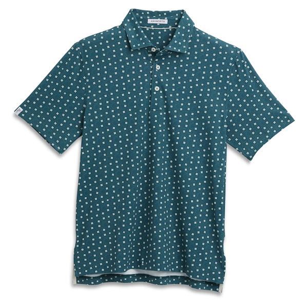 Ashworth Mens Mini Floral Polo Shirt AM1065 Lagoon