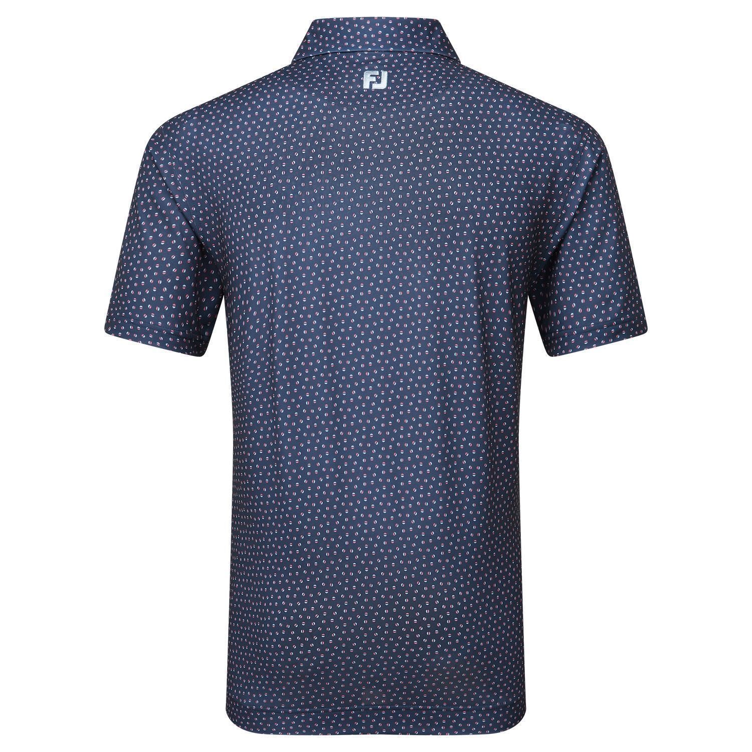 FootJoy Mens Bounce Print Pique Polo Shirt 34036 Navy
