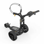 PowaKaddy FX1 electric trolley 2025 in black with 18 hole lithium battery