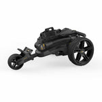PowaKaddy FX1 electric trolley 2025 in black with extended lithium battery