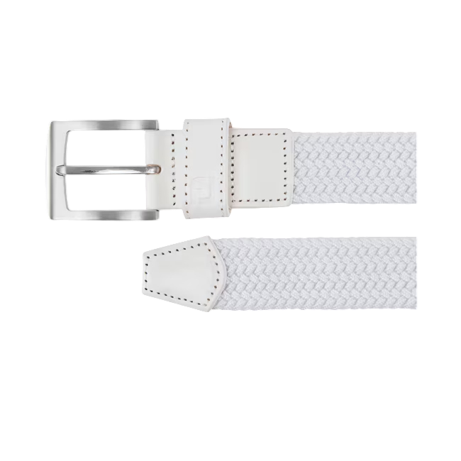 Footjoy Mens Braided Belt White 69491