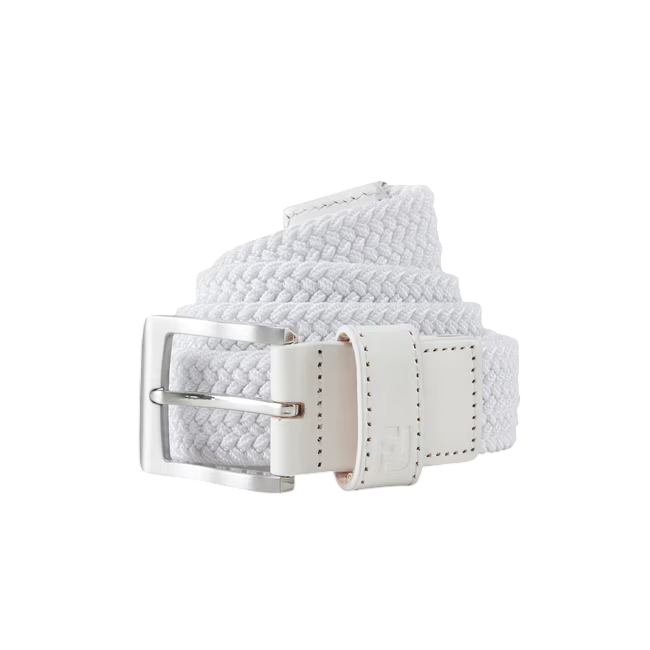 Footjoy Mens Braided Belt White 69491