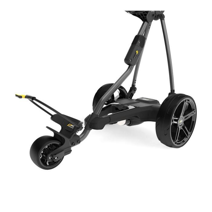PowaKaddy FW electric trolley 2025 in black with 18 hole lithium battery