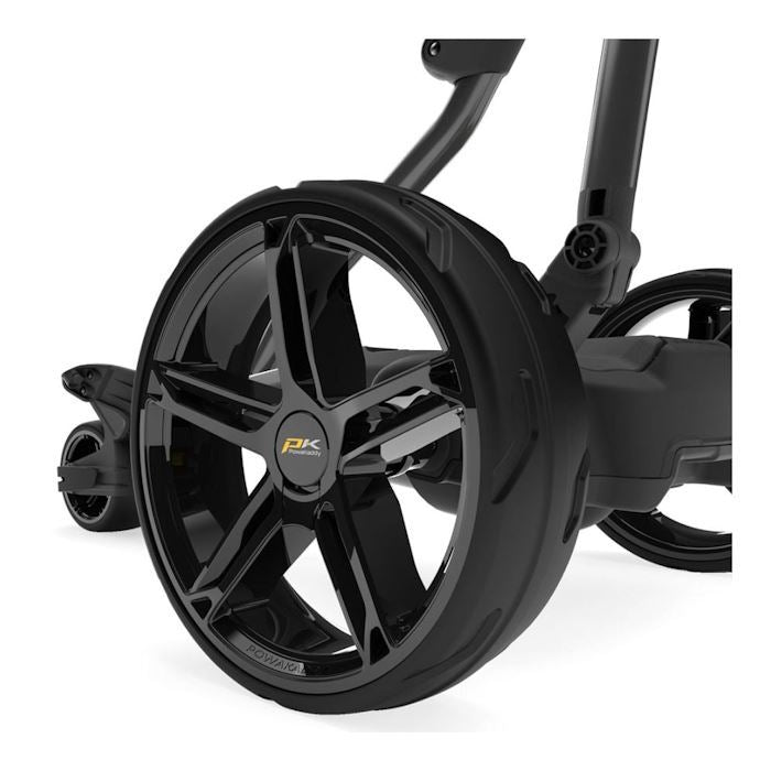 PowaKaddy FW electric trolley 2025 in black with 18 hole lithium battery