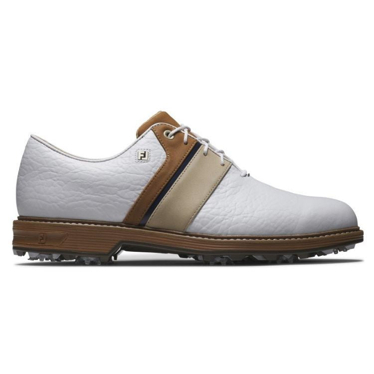 FootJoy Mens Premiere Series Packard LX Golf Shoes White/Brown/Blue