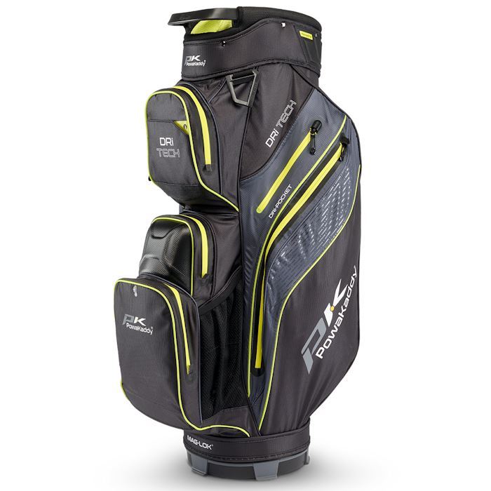 Powakaddy Dri Tech Golf Cart Bag Mag-Lok Black/Gunmetal/Lime