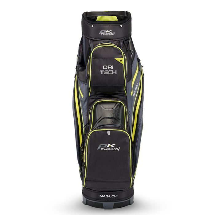 Powakaddy Dri Tech Golf Cart Bag Mag-Lok Black/Gunmetal/Lime
