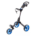 Sky Max Cube 3-wheel golf push trolley in charcoal and blue
