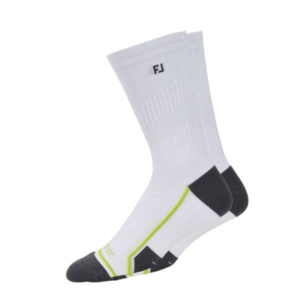 FootJoy Mens Tech D.R.Y. Crew Socks - White