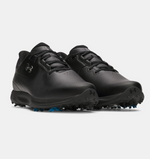 Under Armour Mens UA Drive Fade Wide Golf Shoes Black/Metallic Silver