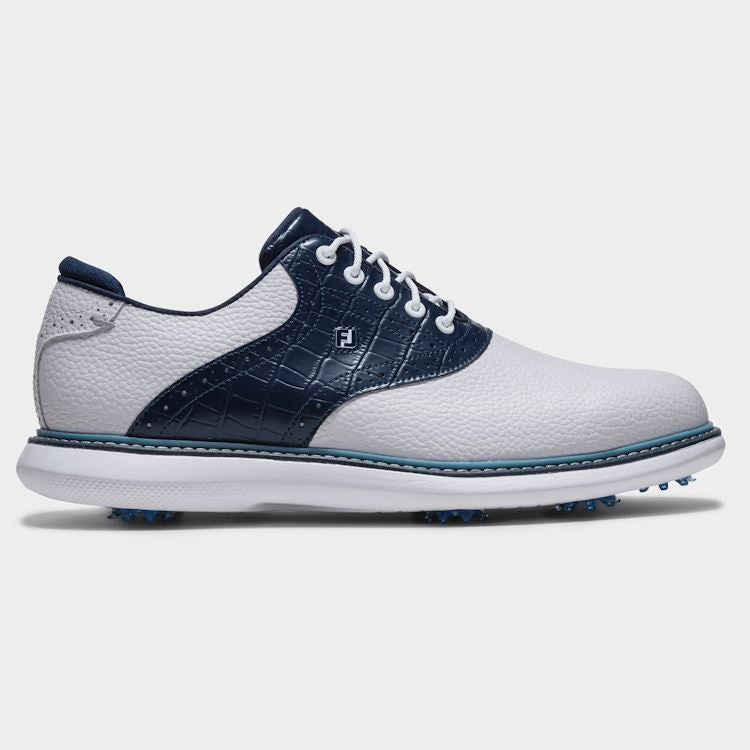 FootJoy Mens Traditions Golf Shoes 57981 White/Navy/Blue (2026)