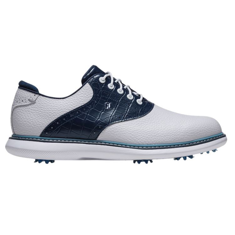 FootJoy Mens Traditions Golf Shoes 57981 White/Navy/Blue (2026)