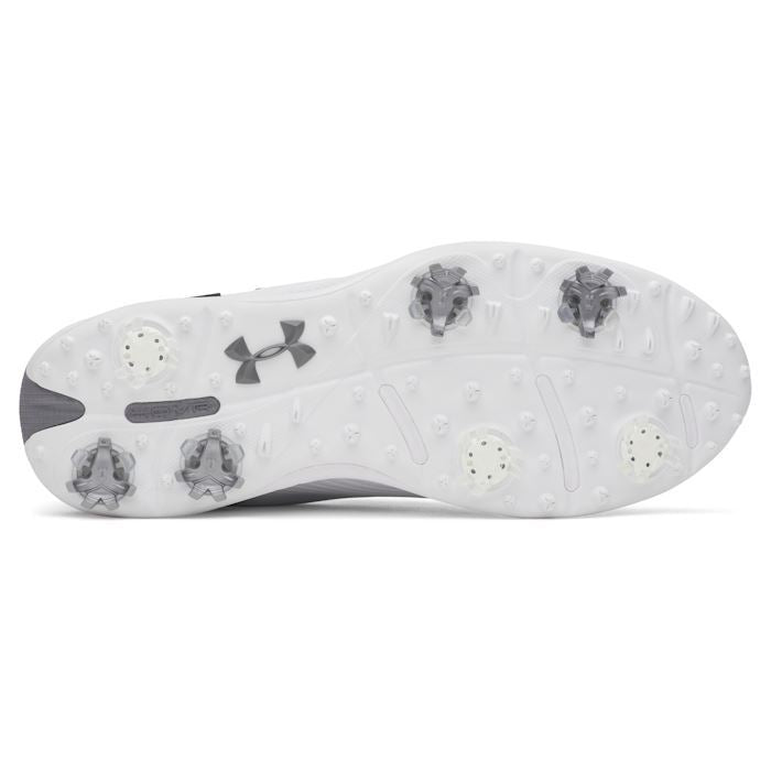 Under Armour Mens Drive Fade 2 Golf Shoes - White/Titan Gray/Metallic Silver