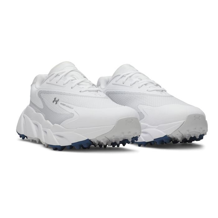 Under Armour Mens Halo Hybrid SL Golf Shoes - White/Metallic Silver