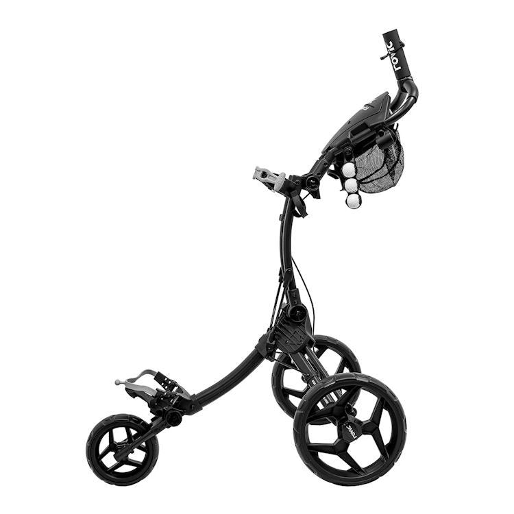 Clicgear Rovic RV1C 2.0 golf push trolley in charcoal and black