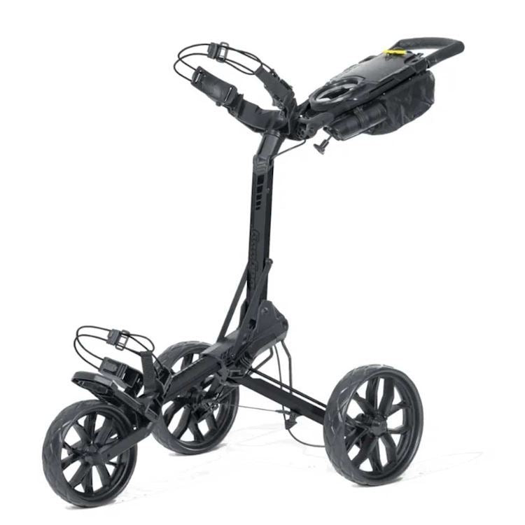 Bag Boy Slimfold compact golf push trolley in black
