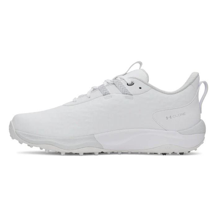 Under Armour Mens UA Drive Pro Clone SL Golf Shoes White/Metallic 2026