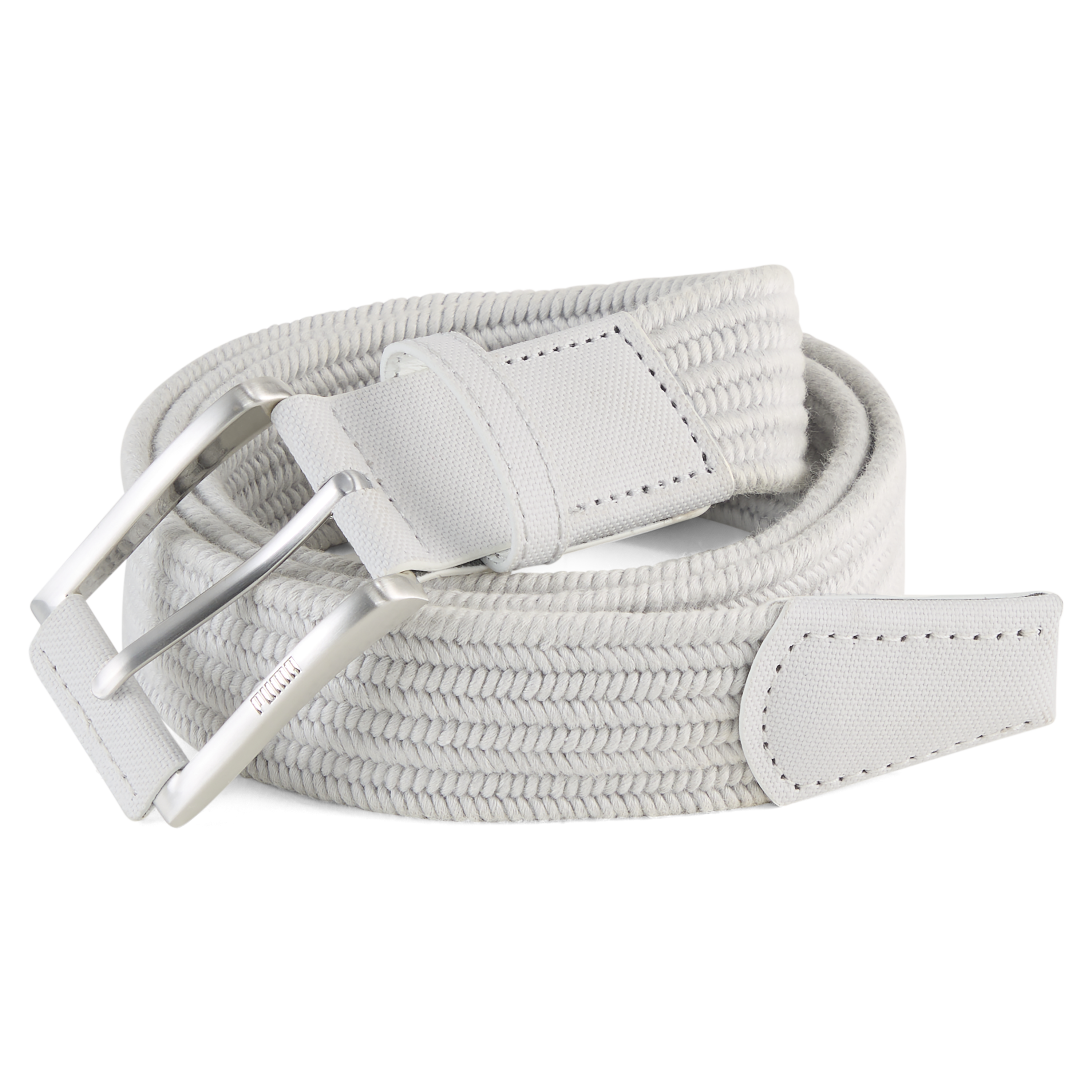 Puma Mens Stretch Weave Belt Platino Gray