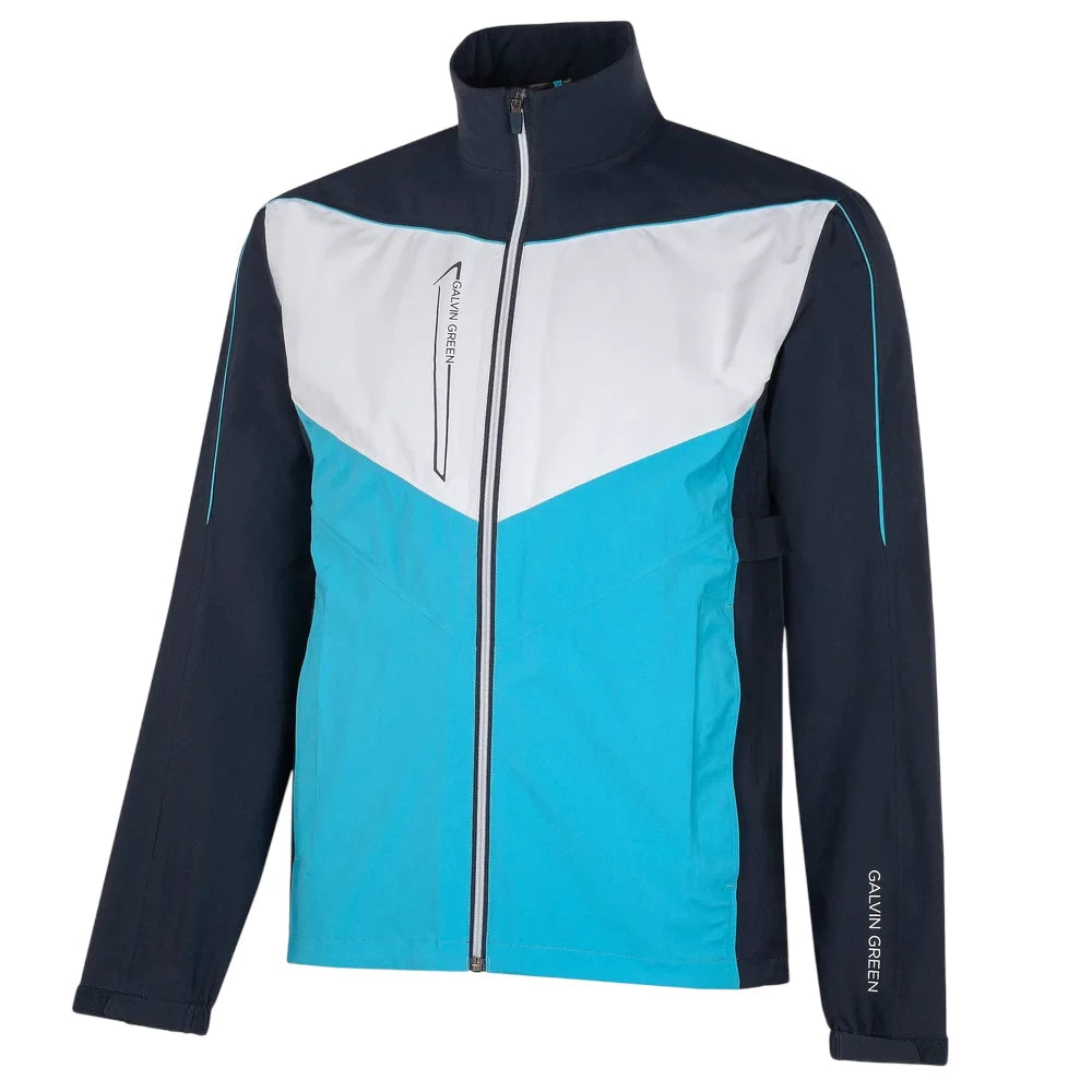 Galvin Green Mens Armstrong Waterproof Jacket Navy/Aqua/White