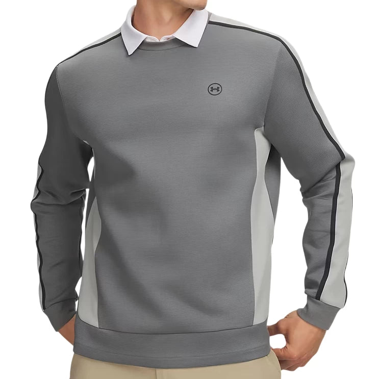 Under Armour Mens Drive Mid Layer Mens Crew Titanium/Clay Green