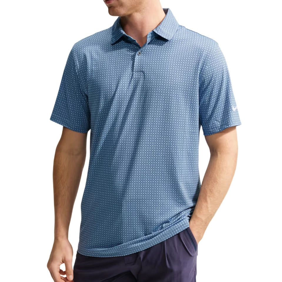 Nike Dri Fit Velocity Printed Golf Polo College Navy/White